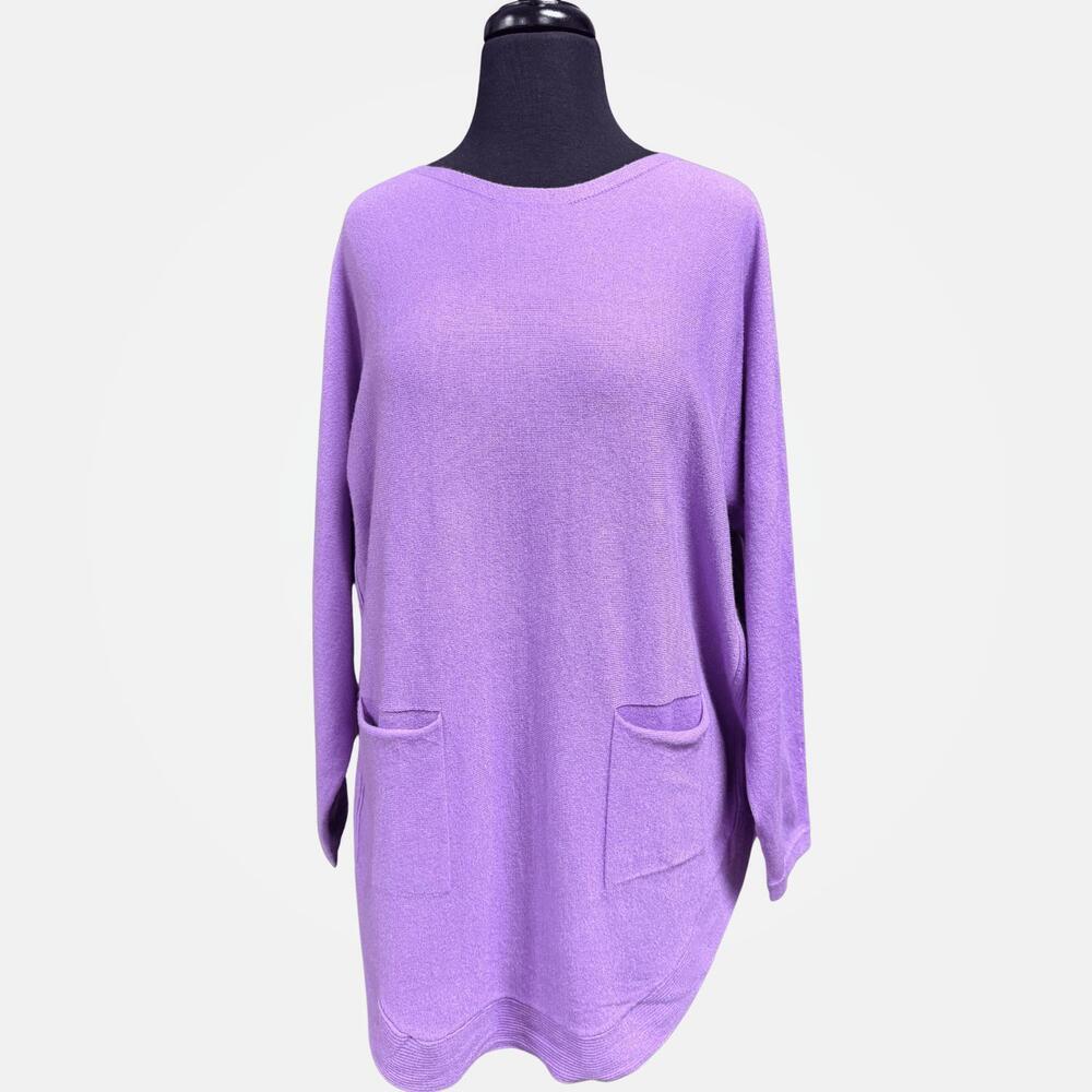 NEW TEMPO PARIS women's front pockets sweater in lavender